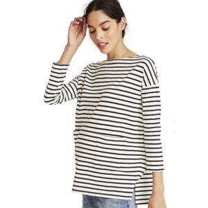 Hatch Bateau Navy/Ivory Breton Stripe Top Like New Maternity Sz 1/Small